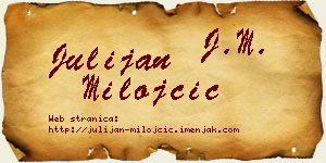 Julijan Milojčić vizit kartica
